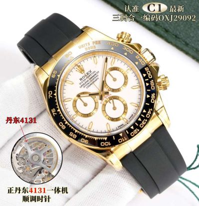 Rolex Daytona Dandong 4131 Movement OXJ29092 White Dial Rubber Strap Watch
